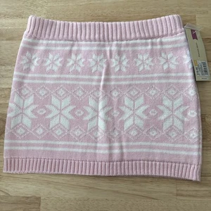 NWT! Cherokee Girls Sz S(6/6x) Pink Fair Isle Mini Sweater Skirt 100% Cotton - Picture 1 of 5