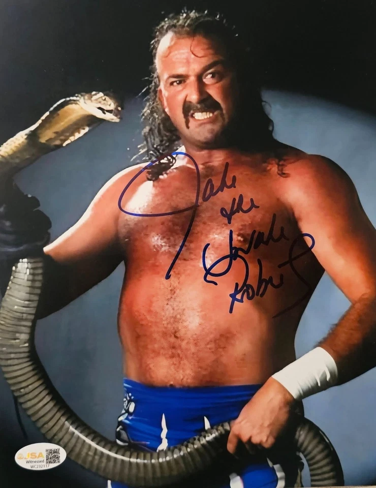 Foto firmada por Jake Roberts WWE 8x10 certificado de autenticidad JSA The Snake Picture Legend automática Foto 1 de 2