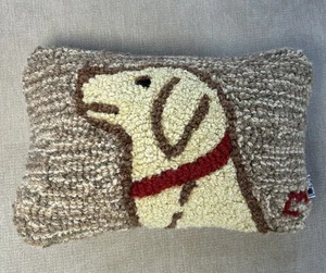 Chandler 4 Corners Yellow  Lab Dog Pillow 8" x 12"  Hand Hooked Wool - Picture 1 of 8