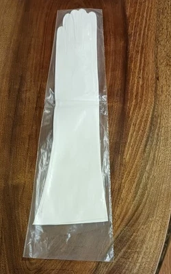 ELEGANT 长白色 KID 皮革晚礼服 (1) - 复古 - 尺码 6.5 — 第 1/4 张图片