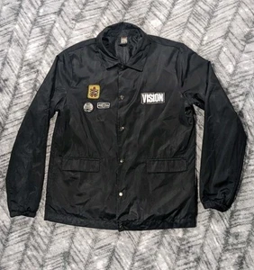 Forever 21 Vision Street Wear Windbreaker Jacke Skate Y2K Snap Satin Herren Medium - Bild 1 von 19