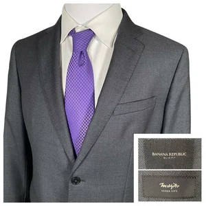Banana Republic Marzotto Slim Fit Sport Coat 42R 44R Super 110s Wool Birdseye - Picture 1 of 16