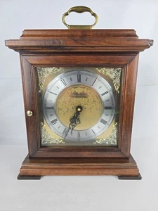 Vintage Verichron Westminster Chime Mantle Quartz Movement Clock Wooden IKE-12 - Picture 1 of 8