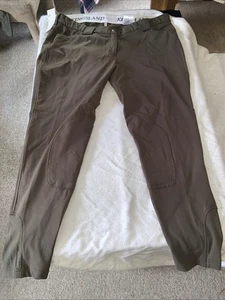 Kingsland size 36 US16 ladies riding breeches knee patch sock bottom olive green - Picture 1 of 8