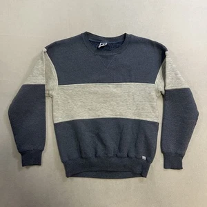 Vintage Russell Athletic Sweatshirt Men’s Size Medium Blue White Stripe Pullover - Picture 1 of 9
