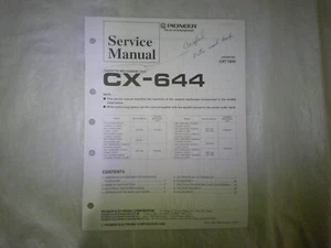 Pioneer CX-644 CD Mechanism Unit Factory Service Manual CRT1800 - Picture 1 of 4