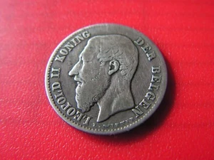 belle piece en argent 50 centimes 1898 belgique - Imagen 1 de 2