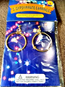 Rubine ~ Ohrringe Clip-On Gold Einheitsgröße Kostüm Pirat/ Zigeuner - Bild 1 von 12
