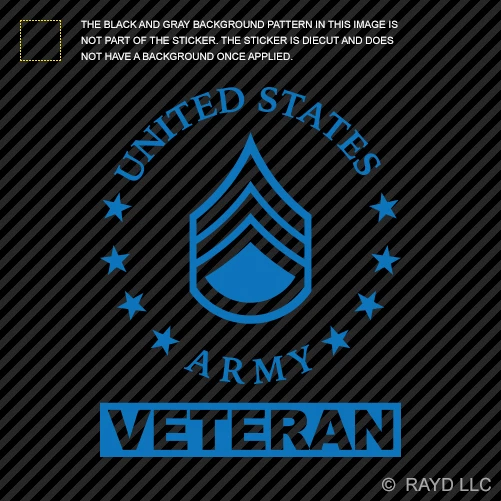 Calcomanía troquelada E-6 sargento veterano rango ejército de Estados Unidos SSG OR-6 E6 Foto 1 de 1