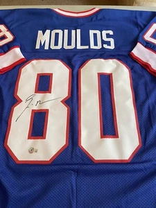 BUFFALO BILLS ERIC MOULDS #80 WR SIGNED Home Blue JERSEY RARE BECKETT - Picture 1 of 2