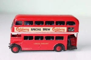 Autobús de dos pisos 1:76 de metal blanco - carlsberg - sin marca - ver notas - Imagen 1 de 6