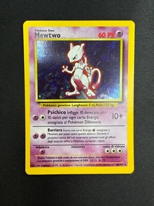 Pokemon Mewtwo 10/102 Set Base Rara Holo Unlimited Wizards ITA Carte Vintage - Foto 1 di 10