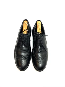 ECCO Black Leather Wingtip Oxford Dress Shoes Men Size 10-10.5 - Picture 1 of 12
