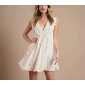 Free People Women’s Boho Cactus Flower Mini Dress Cream Size Medium - Picture 1 of 9
