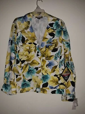 Blazer Havana Jack's Café Multi Floral Hawaiano Flor Botón Frontal Chaqueta XL Foto 1 de 3