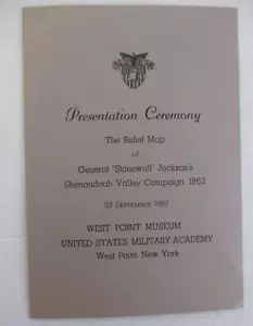 1967 Programm zur Präsentation der Bürgerkriegsreliefkarte zum West Point Museum - Bild 1 von 2