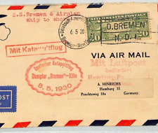 USA Air Mail Cover ZEPPELIN *CATAPULT MAIL* SS Bremen New York 1930 Germany XZ80