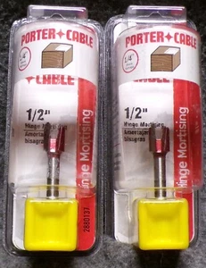 Lot of 2 Porter Cable 1/2" Hinge Mortising 1/4" Shank 2880137..............5H-D - Picture 1 of 5