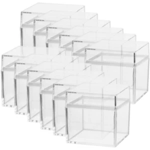 12 Pcs Square Storage Box Wedding Candy Case Organizer with Lid Baby - Picture 1 of 12