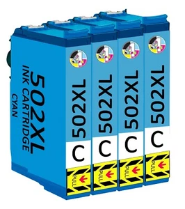 4 wkłady atramentowe cyjanowe do Epson 502XL WF-2860DWF WF-2865DWF XP-5100 Non-OEM - Zdjęcie 1 z 9