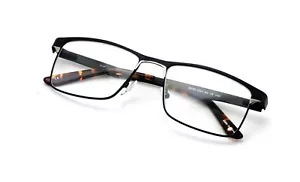Neu Herren rechteckig Metall nicht verschreibungspflichtige Brille klare Linse Brillengestell - Bild 1 von 14