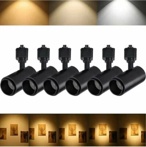 3 Farben LED Schienen Beleuchtungsköpfe 12W 3CCT dimmbar, verstellbarer Strahl SCHWARZ 6er Pack - Bild 1 von 5