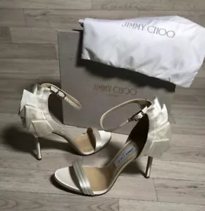 Jimmy Choo Kerry 100 Ivory Satin Hochzeit Brautschuhe High Heel Stilleto UK7 40 - Bild 1 von 12