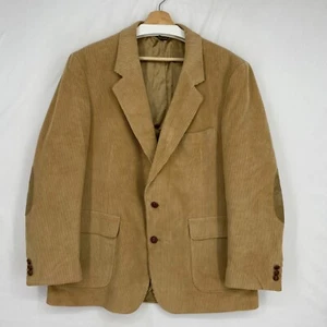 diBenedetto Mens Size 46 R Regular Blazer Sport Coat Tan Courduroy Elbow Patches - Picture 1 of 14