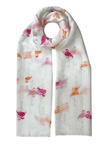 Flamingo Print Schal Damen leicht Dame große Größe Hijab Schal Snood - Bild 1 von 6