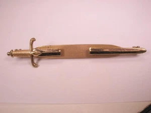 Castellon Great Broad Long Sword Vintage ANSON LARGE FOLDING Tie Bar Clip - Picture 1 of 7