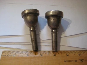 2 Early Vincent Bach Corp. New York Trombone Mouthpieces 12 & 7C silver plated - Picture 1 of 16