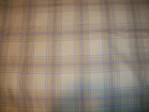 LAVENDER, YELLOW & WHITE PLAID WOOL BLEND FABRIC 3 YARDS X 60" - Picture 1 of 4
