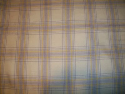LAVENDER, YELLOW & WHITE PLAID WOOL BLEND FABRIC   3 YARDS X 60" - Image 1 of 4
