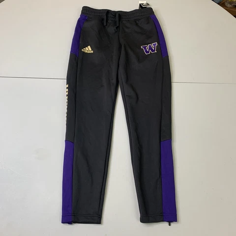 New Adidas University Of Washington Huskies Sweatpants NCAA Team Issue Black M Cover