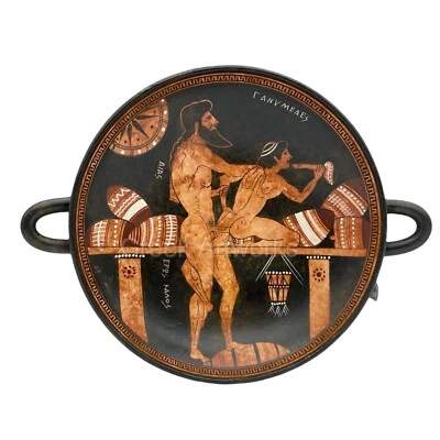 God Zeus & Ganymedes Homosexual Love Gay Sex Ancient Greece Vase kylix Ceramic - Image 1 of 4