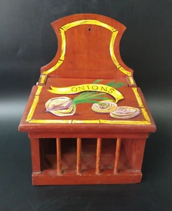 Rustikale primitive Volkskunst bemalte Zwiebel Käfig Box Landhaus Kern Vintage - Bild 1 von 10