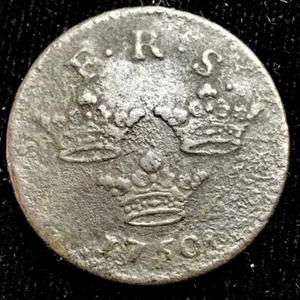 1750 Sweden, Frederick I, Ore, K.M., Copper Coin - Picture 1 of 2