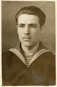 Handsome young man soldier NAVY sailor portrait gay int ussr vtg photo - Picture 1 of 3