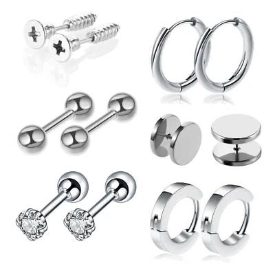 12PCS/LOT Small Hoop Huggie Earrings for Women Cartilage Ear Studs Ear Cuffs - Image 1 of 2