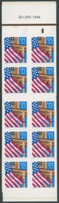 1996, US FLAG OVER PORCH, ERROR BOOKLET WITH DIE CUTTING OMITTED, SC. #2921e - Image 1 of 3