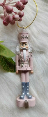 Nutcracker Pink Soldier Christmas Decoration Pendant Clayre & Eef 3 x 2 x 11cm - Image 1 of 4