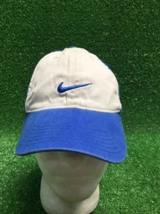 KidsBlue White Nike Fitted Hat Swoosh Just Do It Cap Soft Baseball Fast Ship - Picture 1 of 4
