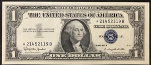 U.S. Silver Certificate $1 Small Size Fr 1521 Star Gem C.U. 1957 B - Picture 1 of 2