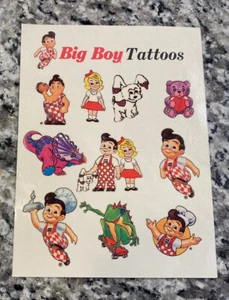 Vintage Big Boy Temporäres Tattoo Rub On abnehmbar *selten* Restaurant Spielzeug Geschenk - Bild 1 von 2