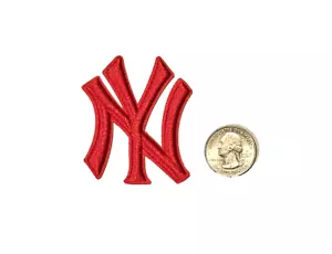 New York Yankees NYY Red 3D Logo Embroidered Iron on Patch 2 X 2.3 inch - Picture 1 of 3