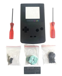 Replacement Housing for Nintendo Game Boy Color Lens GBC Shell All Black - Picture 1 of 3