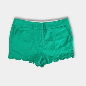 J. Crew Crewcuts Girls Green Scalloped Hem Shorts 10 - Picture 1 of 8