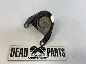 Harley chrome oil pressure gauge mount white face 100 PSI - Picture 1 of 3
