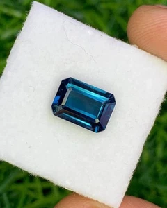 10 Ct Natural Flawless Blue Brazilian Tourmaline Emerald Cut Loose Gemstone - Picture 1 of 6