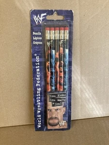 VINTAGE WWF / WWE SUPERSTARS SET OF 5 PENCILS UNDERTAKER STONE COLD ROCK KANE - Picture 1 of 2